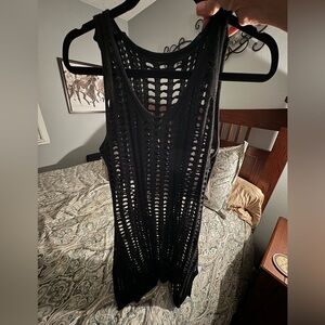 Black crocheted cover up
